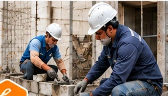 Trabajadores realizando obra menor
